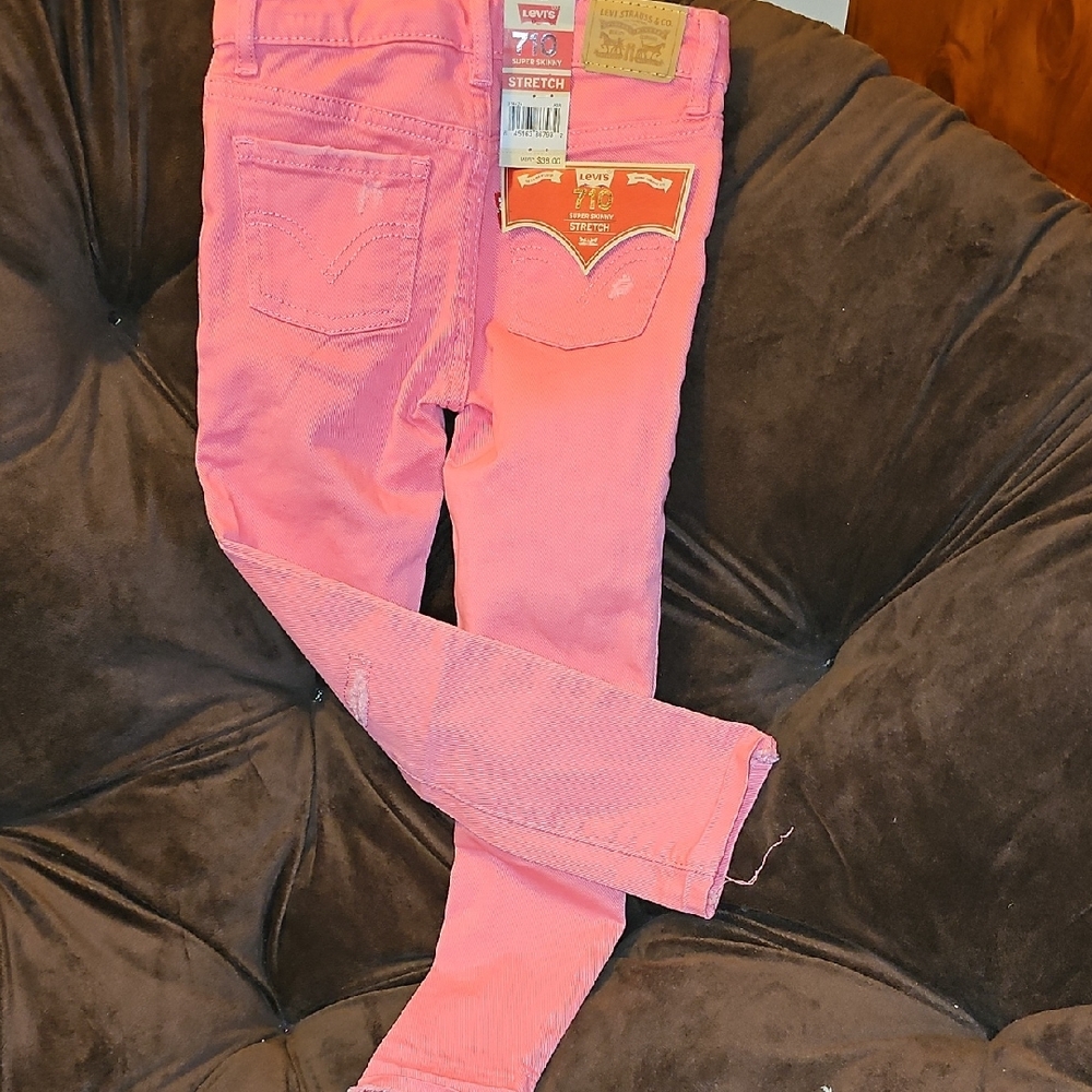 Levi's Pink Slim Fit Jeans Vibrant Denim - Picture 4 of 7
